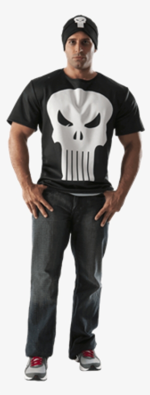 Adult Punisher Costume Top And Hat - Punisher Costume