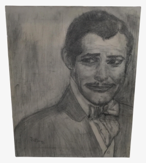 Clark Gable Original Pencil Drawing On Canvas - Drawing