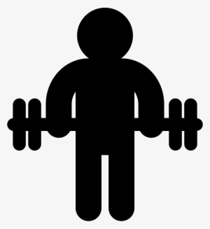 Gymnast Silhouette Standing With Dumbbells Comments - Silhueta De Academia Png