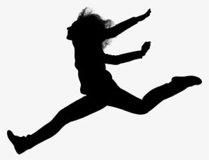 Gymnastics Clipart Silhouette - Human Silhouette Jump Png