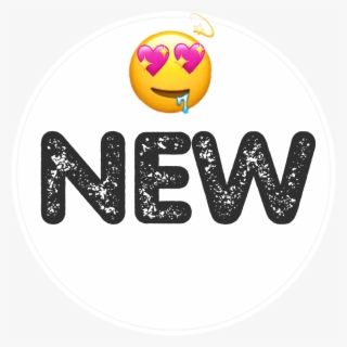 Logo New Emoji Sticker Hearts Drooling Glitter Black - Circle