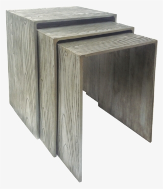 Cast Aluminum W/wood Grain Texture Finishes - Tuck Oly Wood Grain Metal Nesting Tables - Pair