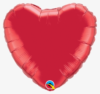 Red Heart Balloon - 4 Inch Ruby Red Heart Foil Flat