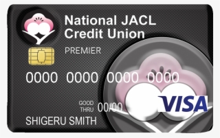 Jacl Credit Union Black Visa Card With Plum Blossum - Visa