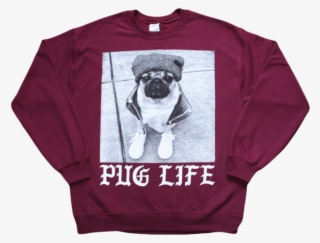 Maroon Pug Life Crewneck - Pug
