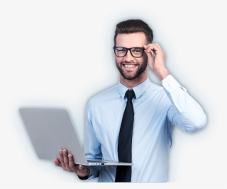 Laptop With Man Png - Guy With Laptop Png