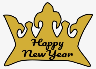 Crown, Gold, Happy New Year Lettering - New Year