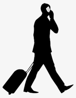 Cell Clip Art - Businessman Phone Silhouette Png