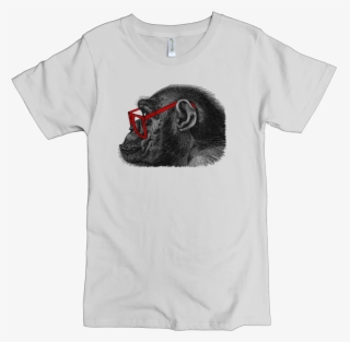 Gorilla In Glasses M Collegiate Grey - Chimp Profile Rectangle Magnet