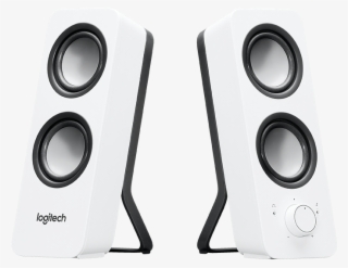 White Speakers Png Banner Stock - Logitech Z200 Speakers - Pair - White