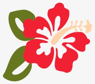 How To Set Use Red Hibiscus Two Leaves Svg Vector