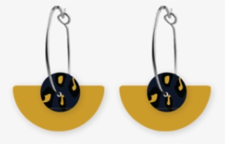 Moe Moe Design Navy Animal Print Circle Moon Sleeper - Earrings