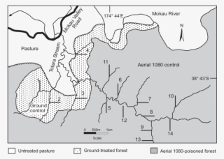 The Mokau Possum -control Blocks At Totara Stream, - Diagram