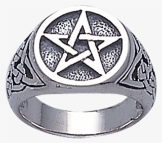 White Bronze Celtic Pentacle Ring - "white Bronze Celtic Pentacle Ring"