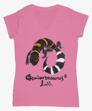 Is007 Goniurosaurus Luii ﻿women's V Neck T Shirt - Reptile