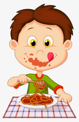 Personnages Illustration Individu Personne - Boy Eating Spaghetti Clipart