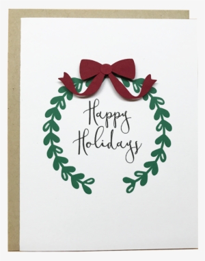 Happy Holidays Wreath - Happy Holiday Card Drawing