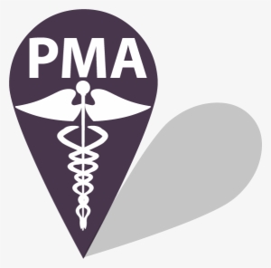 Pma Google Map Pin - Red And White Medical Caduceus Symbol Card