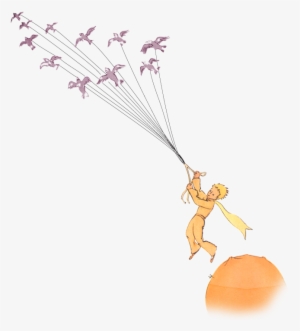 Para Fugir, O Principezinho Aproveitou Uma Migração - Little Prince Flying With Birds