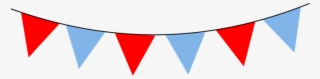 Red Decorations Blue Triangle Banner Party - Transparent Bunting