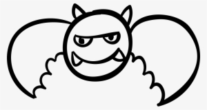 Halloween Winged Monster With Horns And Fangs Comments - Clip Art