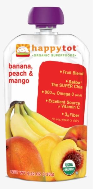 Happy Tot Organic Superfoods Bananas, Peaches & Mangos - Happy Family Happy Tot Superfoods - Blueberry Pear
