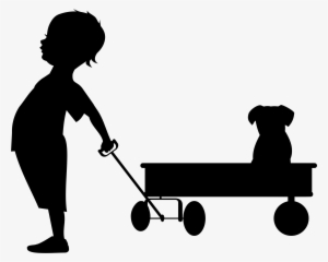 This Free Icons Png Design Of Child Pulling Wagon Silhouette