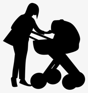 Silhouette, Mother, Stroller, Baby, Bag, Buggy - Silhouette Mom Baby Png