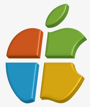 Apple And Microsoft Logos Together - Microsoft Corporation