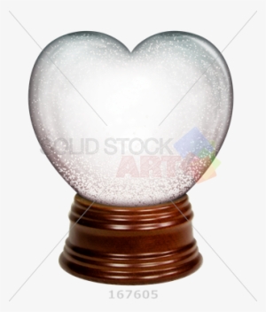 Stock Photo Of Heart Shaped Snow Globe With Wooden - Snow Globe