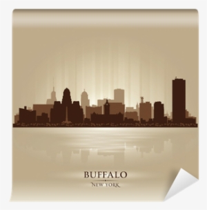 Buffalo, New York Skyline City Silhouette Wall Mural - Best Polish Restaurant In Buffalo