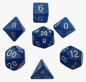 Dice Set Png Svg Freeuse Stock - Blue Marbled Glitter - Pack Of 7 Polyhedral Dice (7