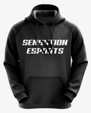 Sensation Esports Ripped Text Hoodie Black