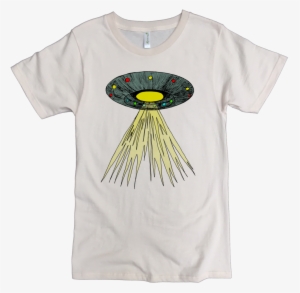 Flying Saucer Printed On Men's Classic Crew