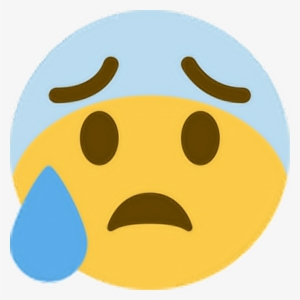 Ohno Scared Worried Anxious Emoji Emoticon Face Express - Cold Sweat Emoji Discord