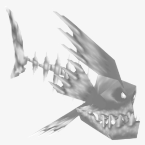 Larry Bones Evil Skeleton Fish - Drawing