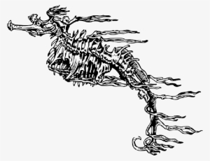 Dead, Cartoon, Bones, Horse, Fish, Seahorse, Skeleton - Between The Worlds Coloring Book [book]