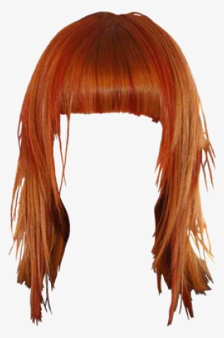 Medium Straight Formal Hairstyle With Blunt Cut Bangs - Transparent Bangs Hair Png