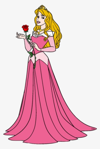 Dress Clipart Princess Aurora - Sleeping Beauty Holding A Rose