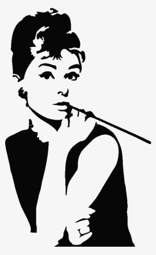 Sticker Avec Audrey Hepburn Ambiance Sticker Star 001 - Breakfast At Tiffany's Audrey Hepburn Silhouette