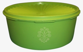 tupperware lime green servalier 8 cup canister - bowl