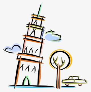 Vector Illustration Of Leaning Tower Of Pisa Campanile - Leaning Tower Of Pisa