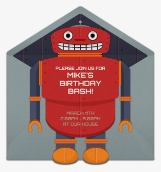 Robot Birthday Online Invitation - Birthday