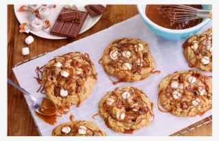 hershey's s'mores cookies with caramel drizzle smores - s'more