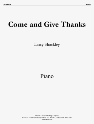 Come And Give Thanks Thumbnail Come And Give Thanks - Title Page