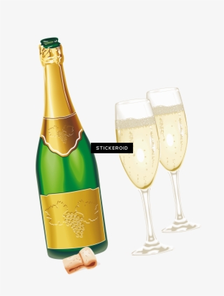 Champagne Popping - Open Wine Bottle Png