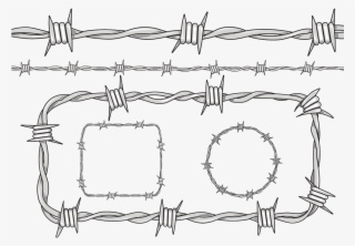 Barbed Fence Drawing Material - Barbed Wire Line Drawing