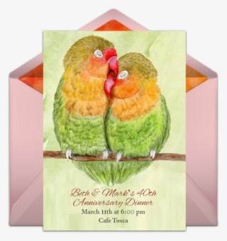 Anniversary Lovebirds Online Invitation - Greeting Card