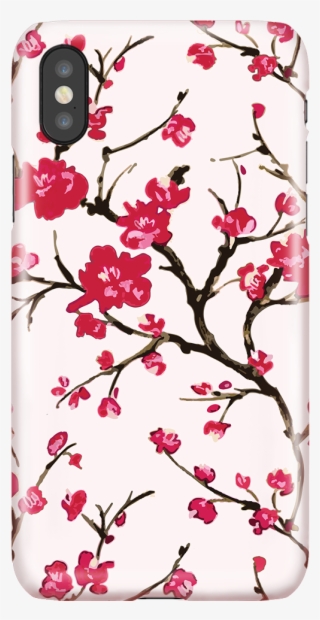 Cherry Blossom - Iphone X/xs - Red Cherry Blossom Pattern