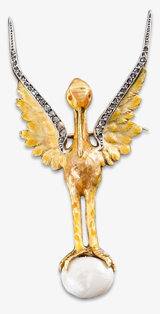 Art Nouveau Bird Brooch - Art